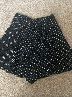 Black Polka Dot Faux Skirt